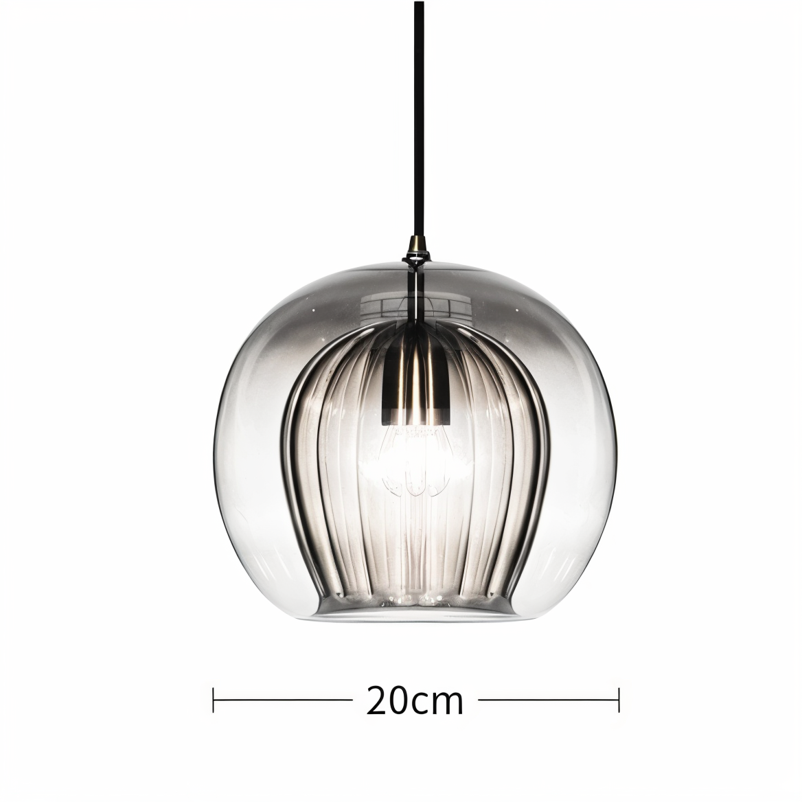 Gloréa Pendellampe – Kugleformet Glaspendel med Vintage Elegance