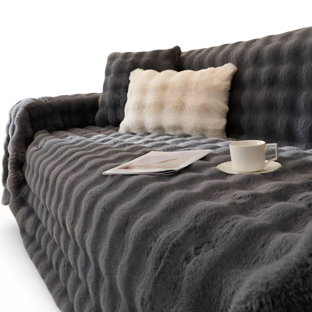 Plushora Haven – Tjock Plyschpläd i Konstfleece för Soffa & Hemkomfort