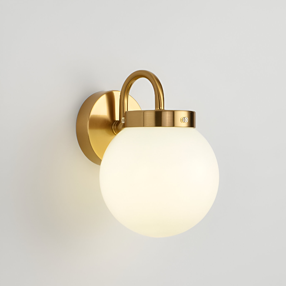 Rillet glas væglampe i kugledesign – moderne væglampe
