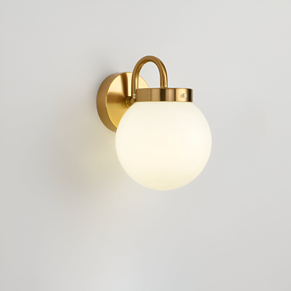Rillet glas væglampe i kugledesign – moderne væglampe