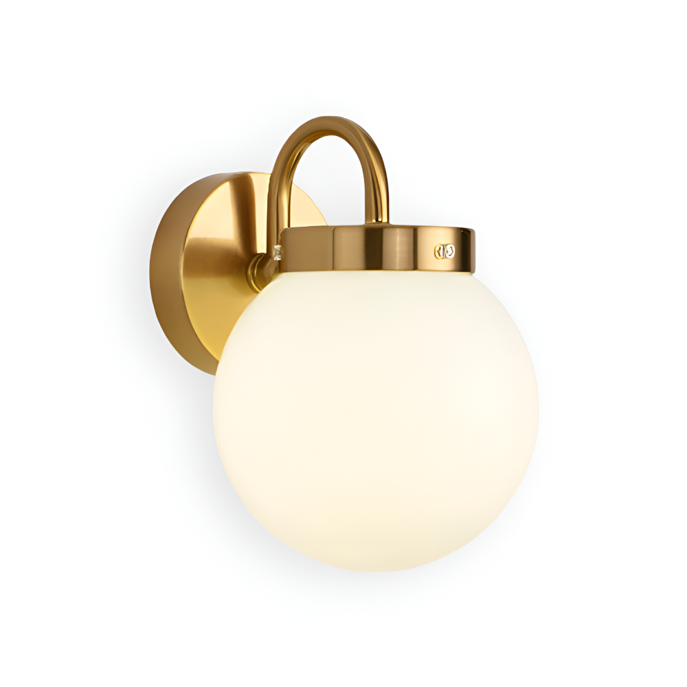 Rillet glas væglampe i kugledesign – moderne væglampe