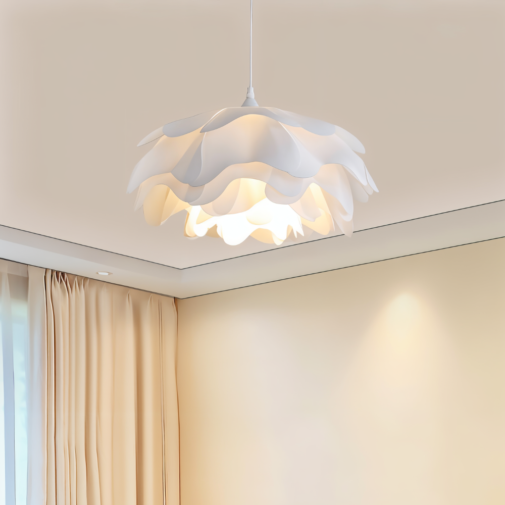 Designer loftlampe med blomsterformet design til spisebord