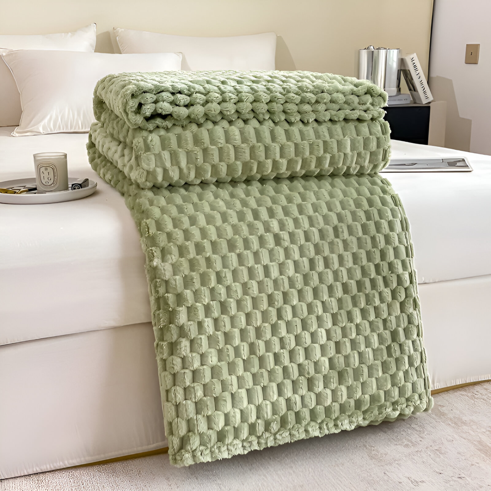 ThermaLuxe Plaid – Tjock Plyschfilt i Elegant Design för Maximal Värme
