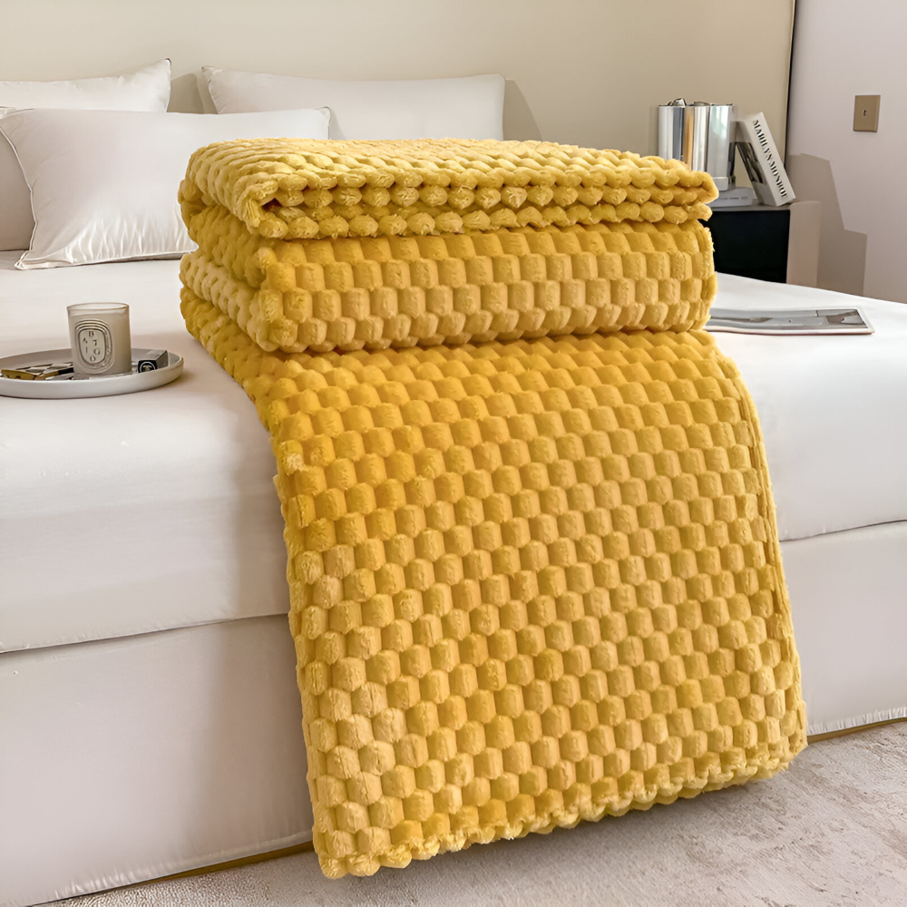 ThermaLuxe Plaid – Tjock Plyschfilt i Elegant Design för Maximal Värme