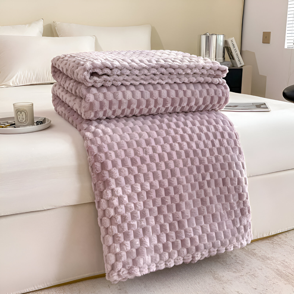 ThermaLuxe Plaid – Tjock Plyschfilt i Elegant Design för Maximal Värme