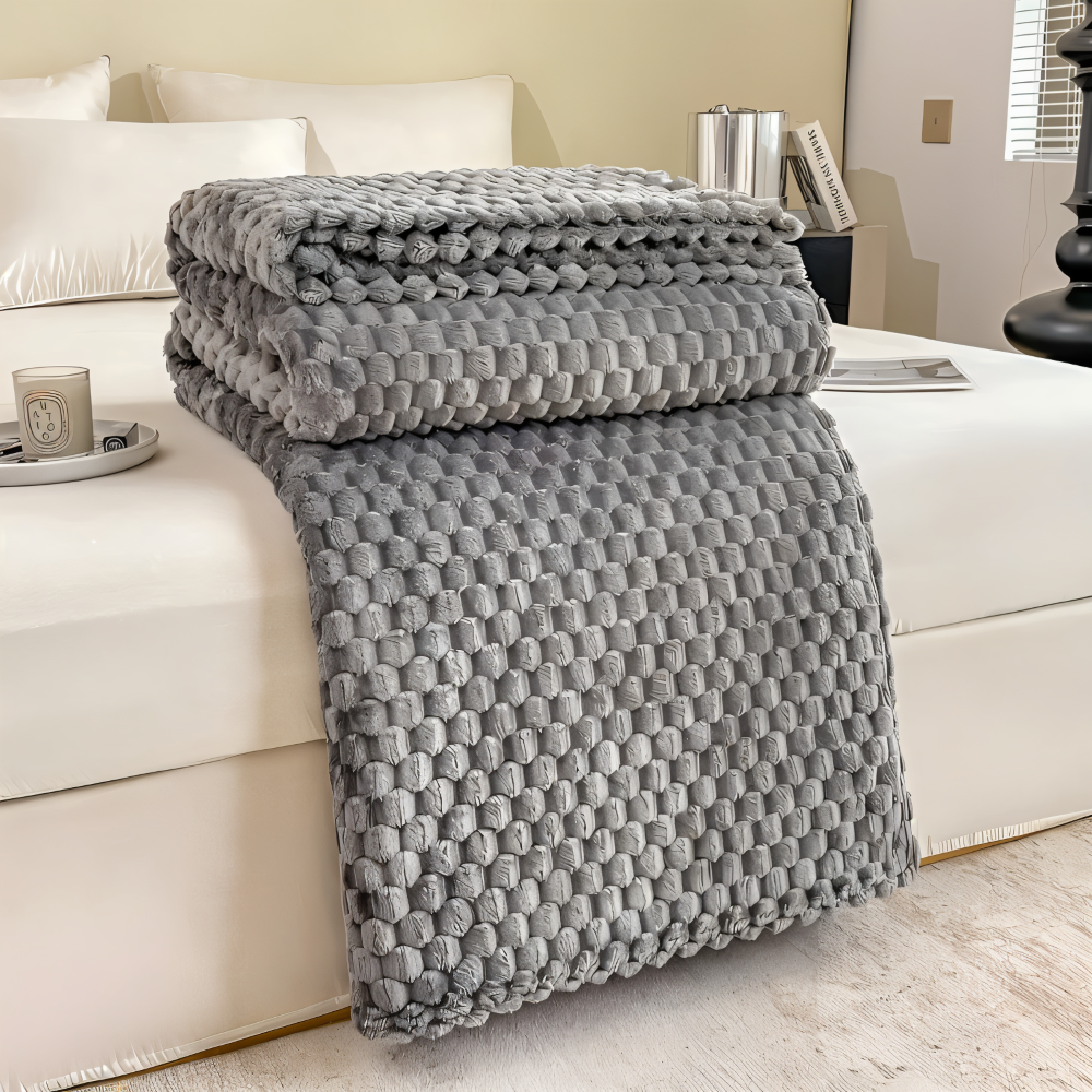 ThermaLuxe Plaid – Tjock Plyschfilt i Elegant Design för Maximal Värme