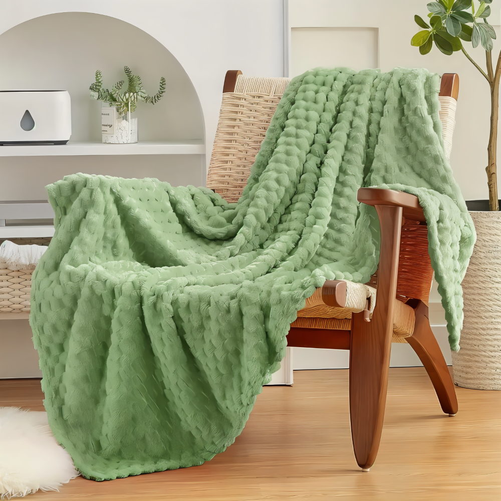 ThermaLuxe Plaid – Tjock Plyschfilt i Elegant Design för Maximal Värme