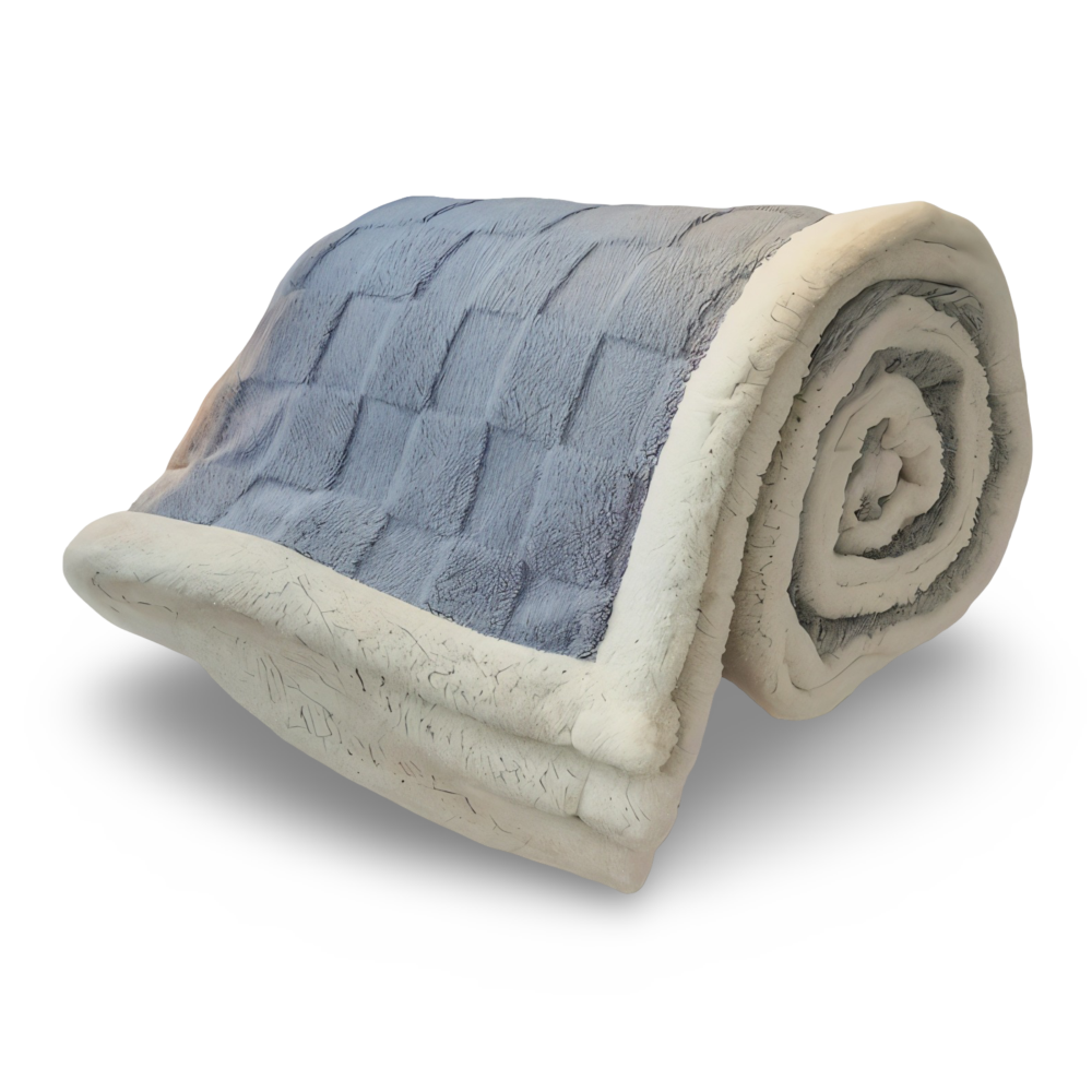 Vendbar fleeceplaid – tyk og varm vinterplaid med ternet design