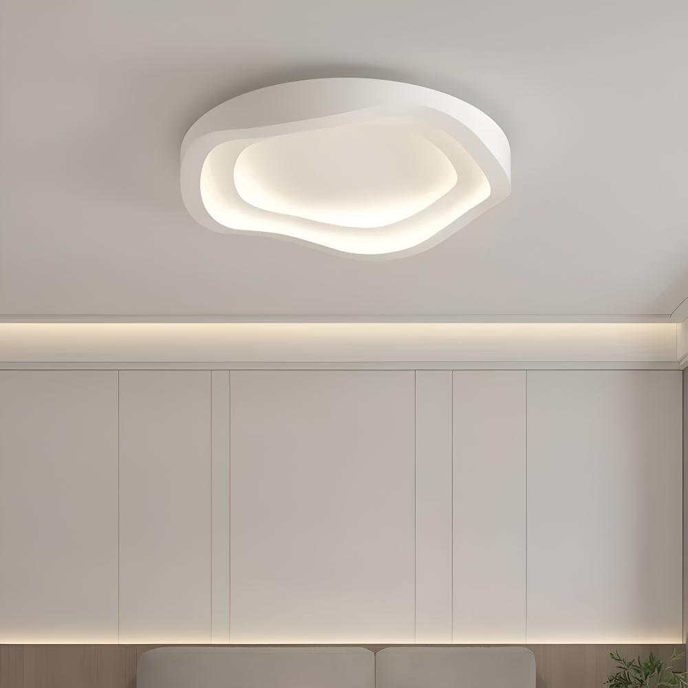 Lumivara Loftlampe – Dæmpbar Hvid LED Loftlampe med Kurvet Minimalistisk Design