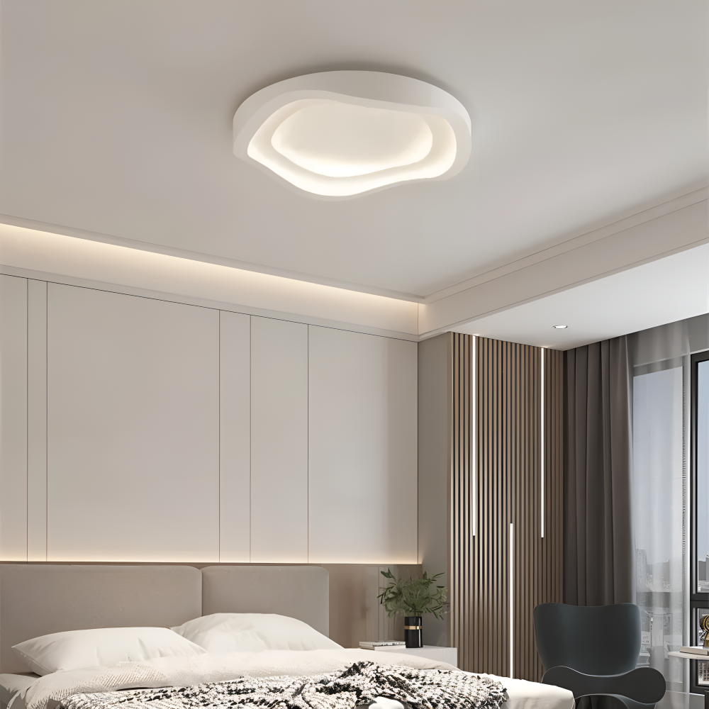 Lumivara Loftlampe – Dæmpbar Hvid LED Loftlampe med Kurvet Minimalistisk Design