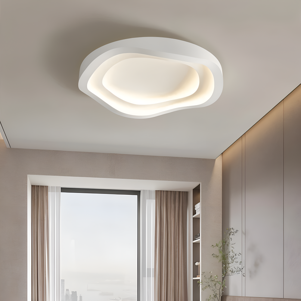 Lumivara Loftlampe – Dæmpbar Hvid LED Loftlampe med Kurvet Minimalistisk Design