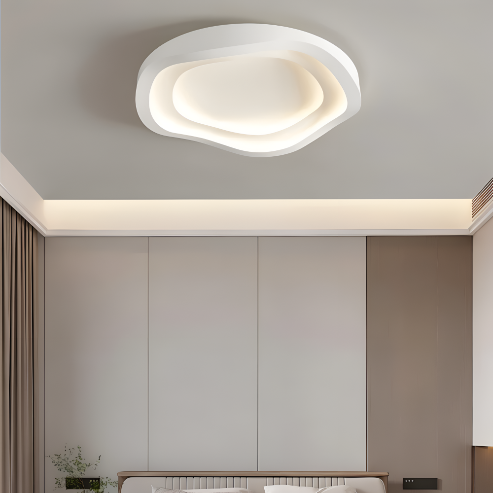 Lumivara Loftlampe – Dæmpbar Hvid LED Loftlampe med Kurvet Minimalistisk Design