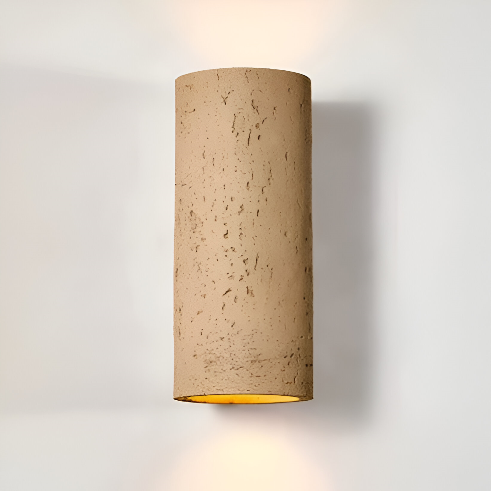 Cylindrisk væglampe i aluminium – wabi sabi LED up & down lampe