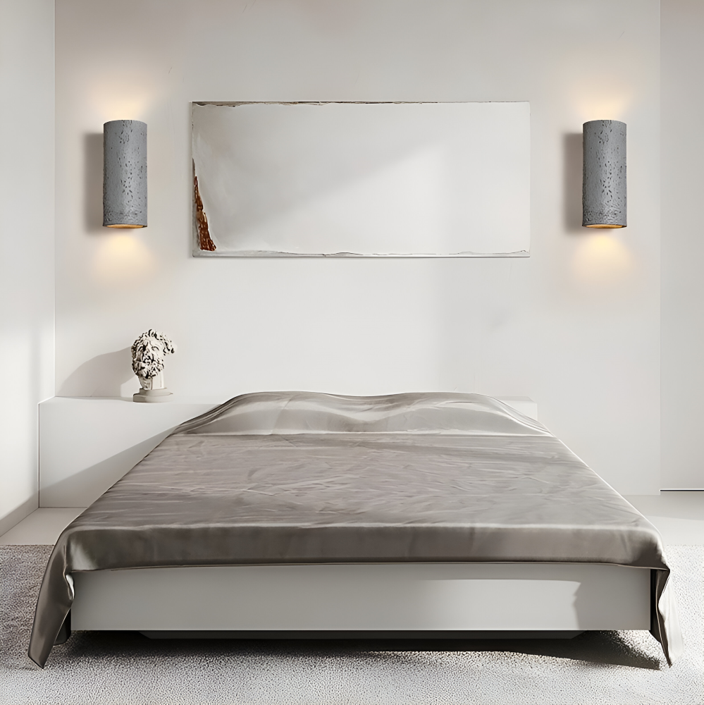 Cylindrisk væglampe i aluminium – wabi sabi LED up & down lampe