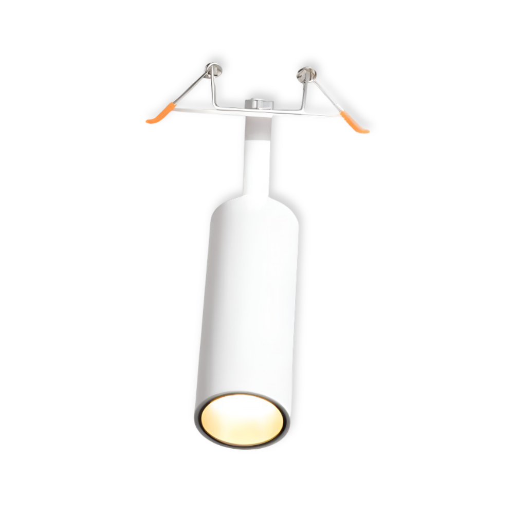 Indbyggede LED spotlights i aluminium – sort og hvid loftbelysning