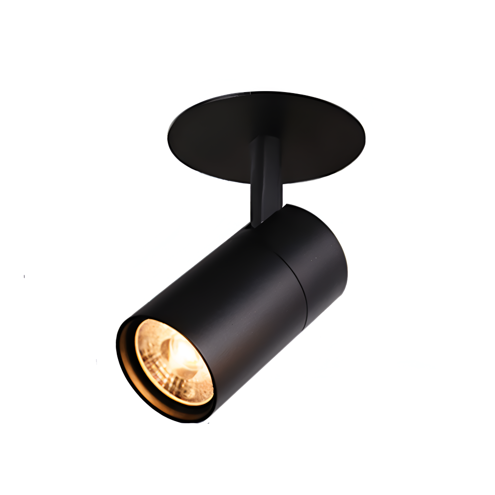 Indbyggede LED spotlights i aluminium – sort og hvid loftbelysning