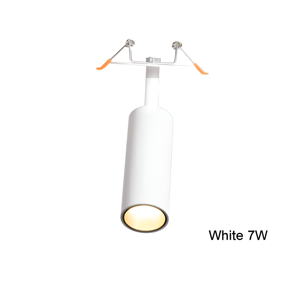 Indbyggede LED spotlights i aluminium – sort og hvid loftbelysning
