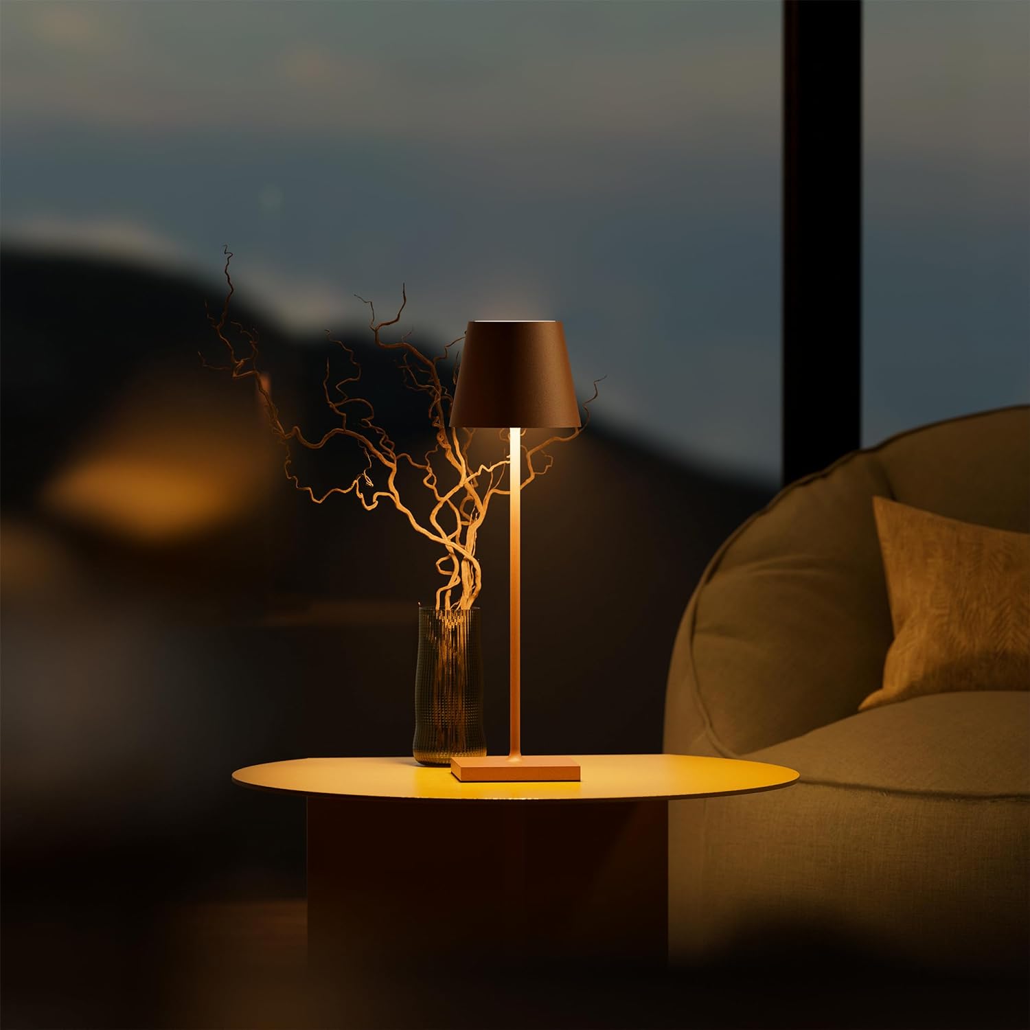 Dæmpbar bordlampe LED – trådløs lampe med touch og USB-C (38 cm)