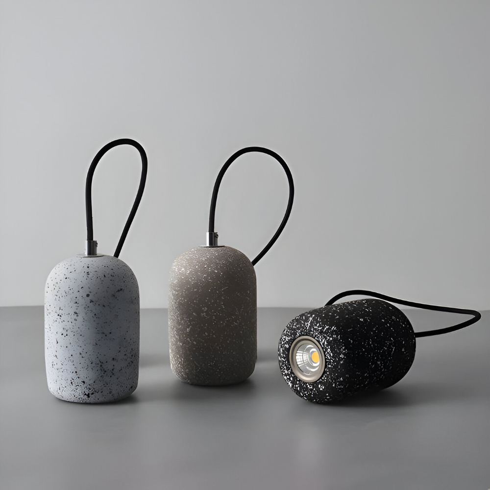 Cemora Pendel – Industriel Loftlampe i Cement og Glas