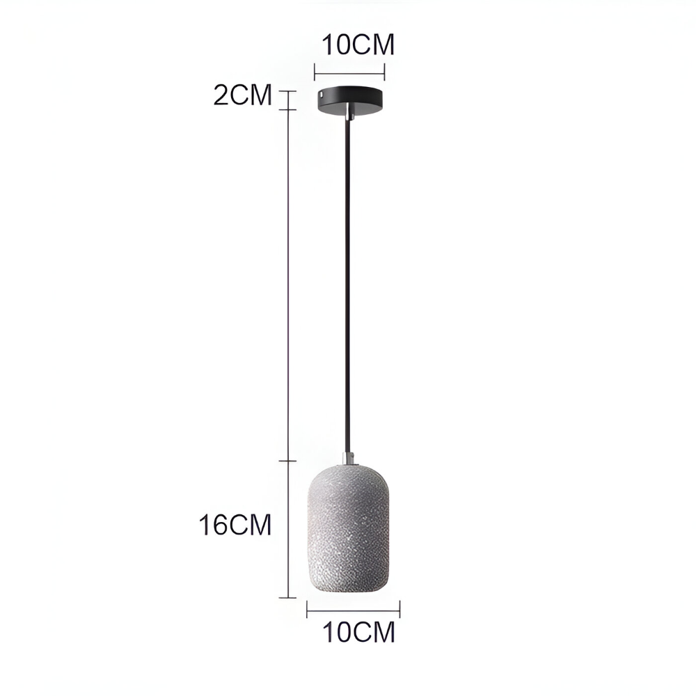 Cemora Pendel – Industriel Loftlampe i Cement og Glas