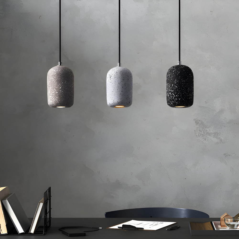 Cemora Pendel – Industriel Loftlampe i Cement og Glas