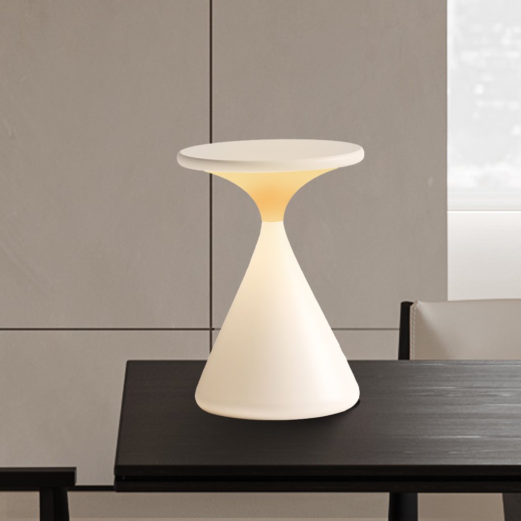 Trådløs bordlampe med timeglas design – dæmpbar LED lampe