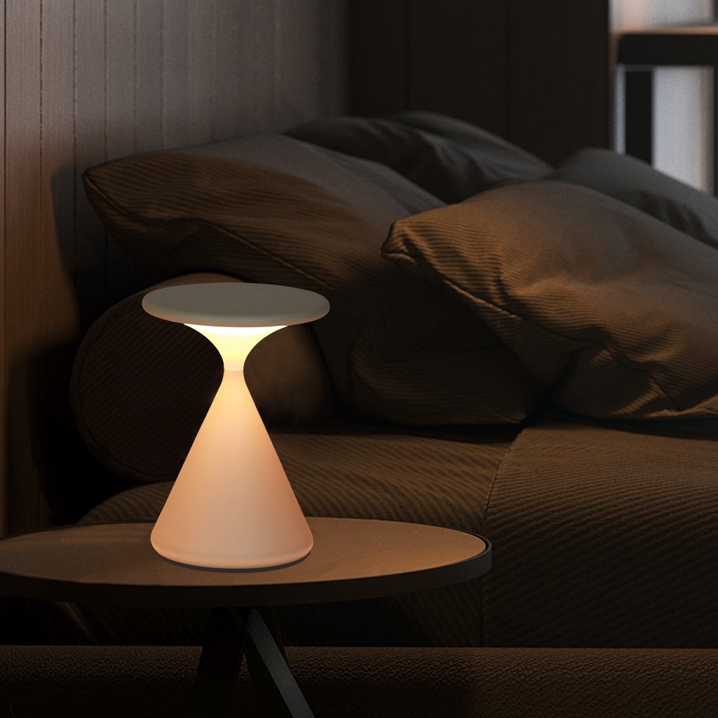 Trådløs bordlampe med timeglas design – dæmpbar LED lampe