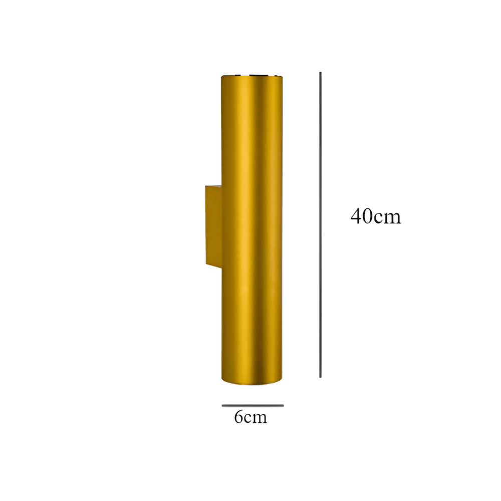Væglampe med dobbelt lysretning – moderne cylinder lampe i aluminium