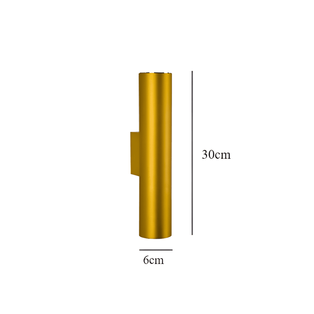 Væglampe med dobbelt lysretning – moderne cylinder lampe i aluminium