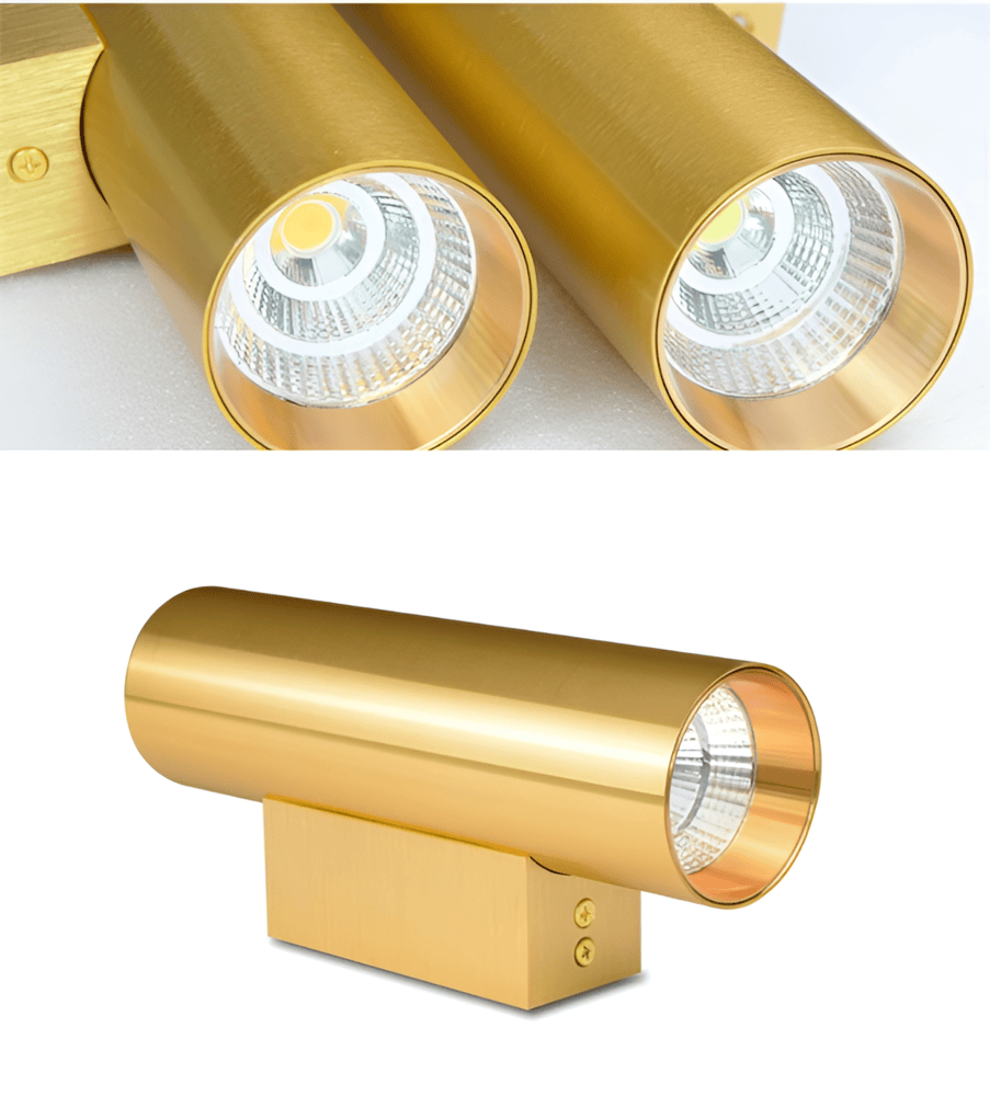 Væglampe med dobbelt lysretning – moderne cylinder lampe i aluminium