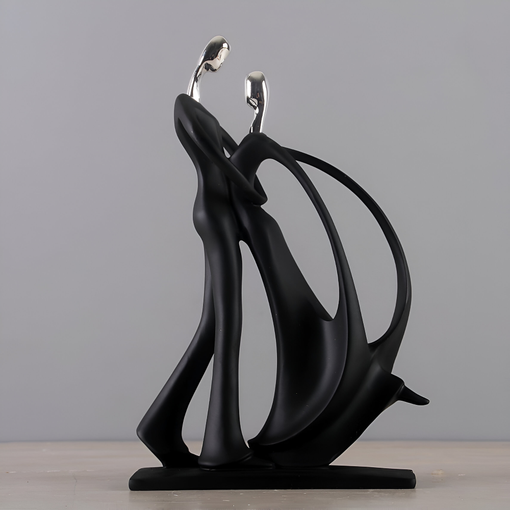 Dansende par skulptur i konstharts – moderne romantisk dekoration