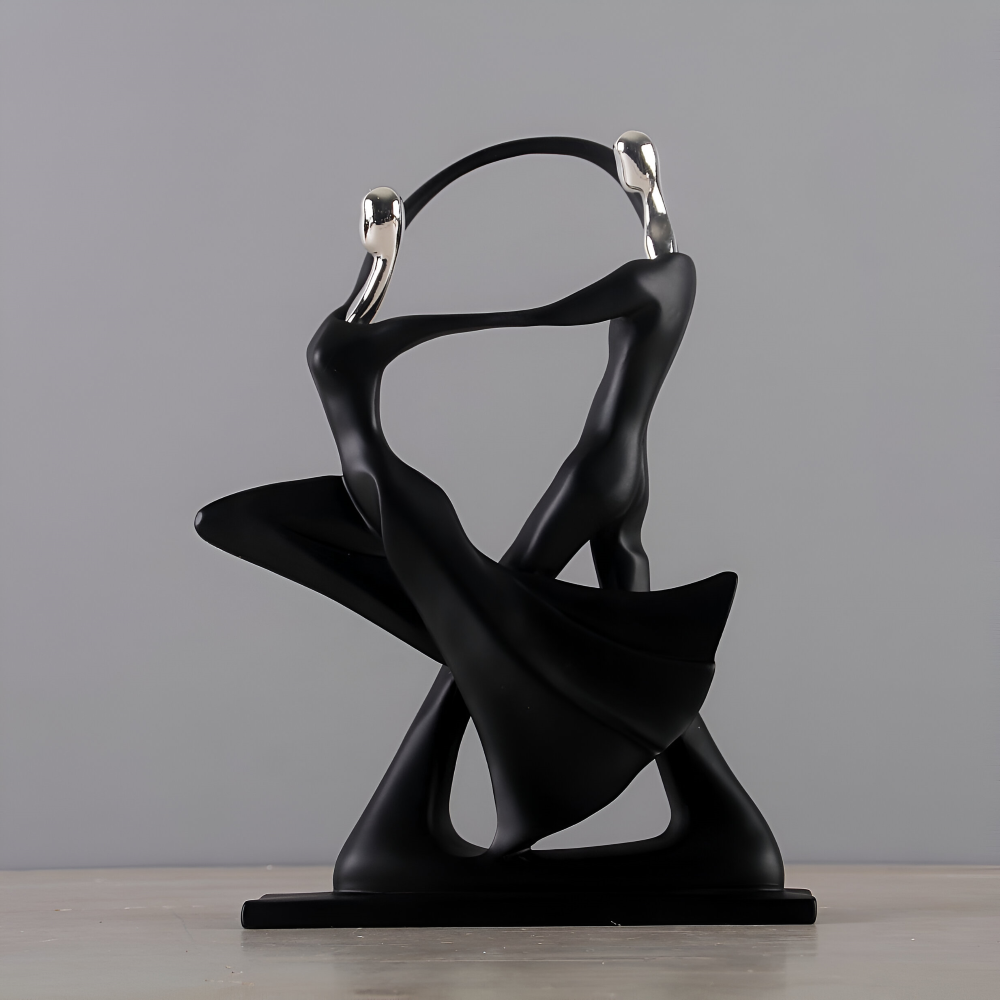 Dansende par skulptur i konstharts – moderne romantisk dekoration