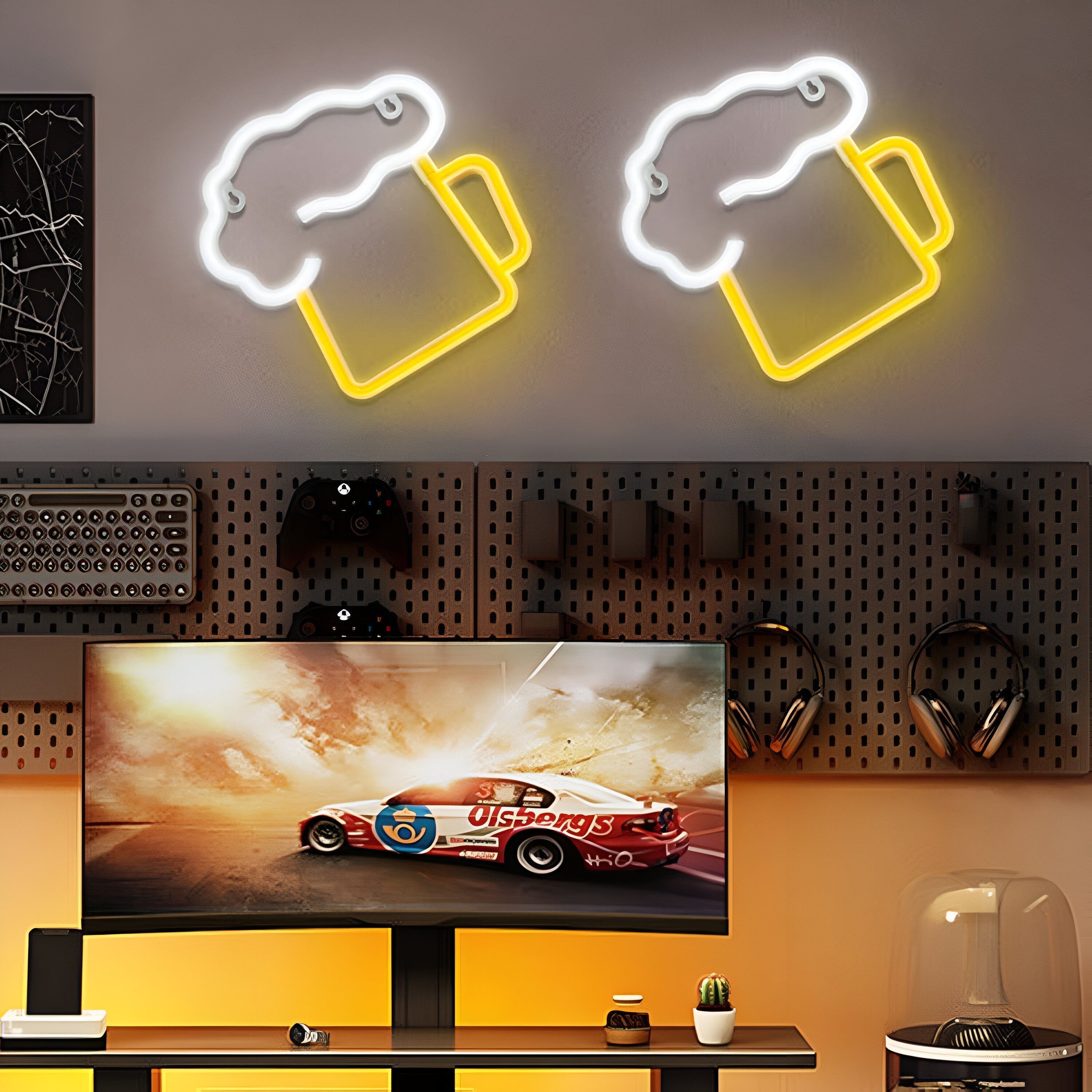 Neonskilt LED fastfood – farverigt skilt til bar og restaurant