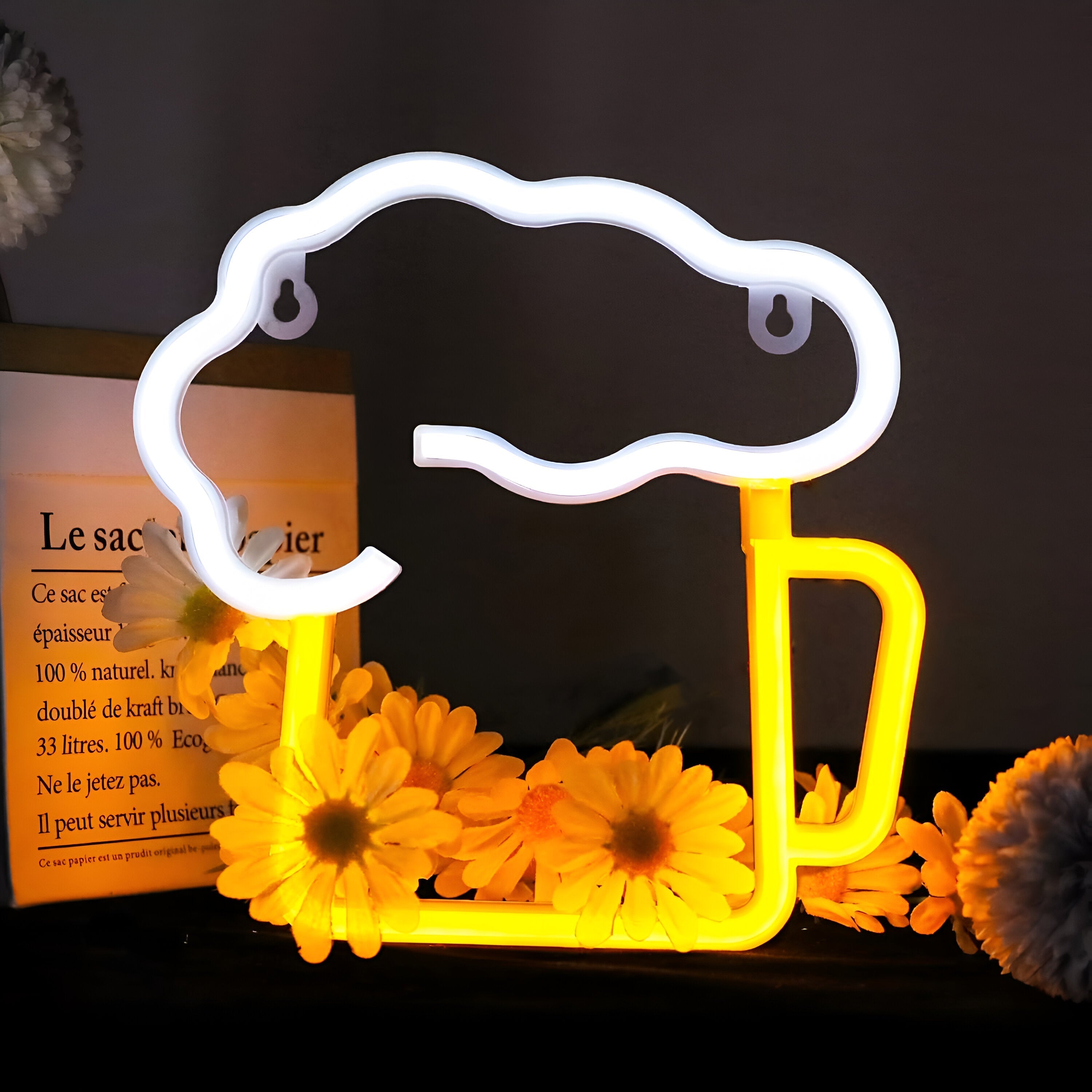 Neonskilt LED fastfood – farverigt skilt til bar og restaurant