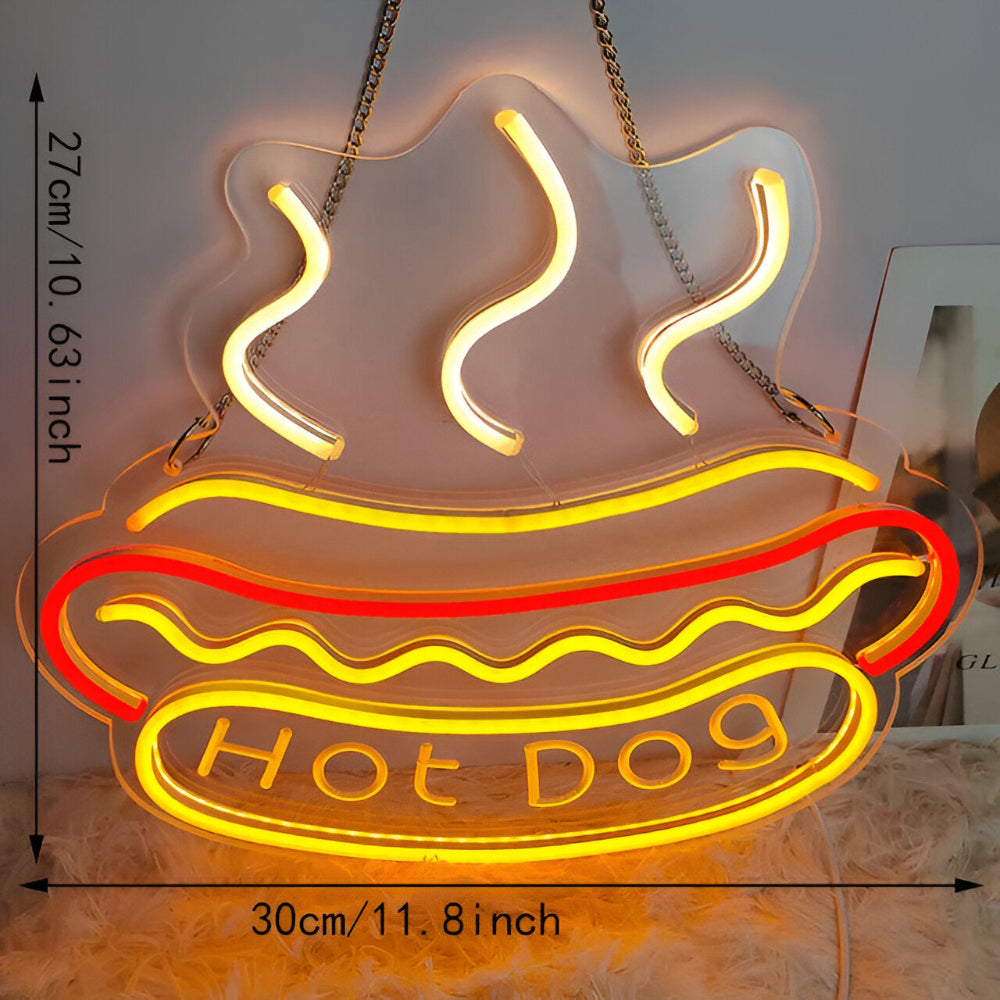 Neonskilt LED fastfood – farverigt skilt til bar og restaurant