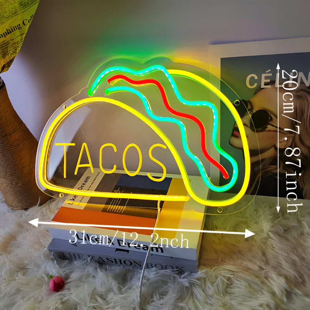 Neonskilt LED fastfood – farverigt skilt til bar og restaurant