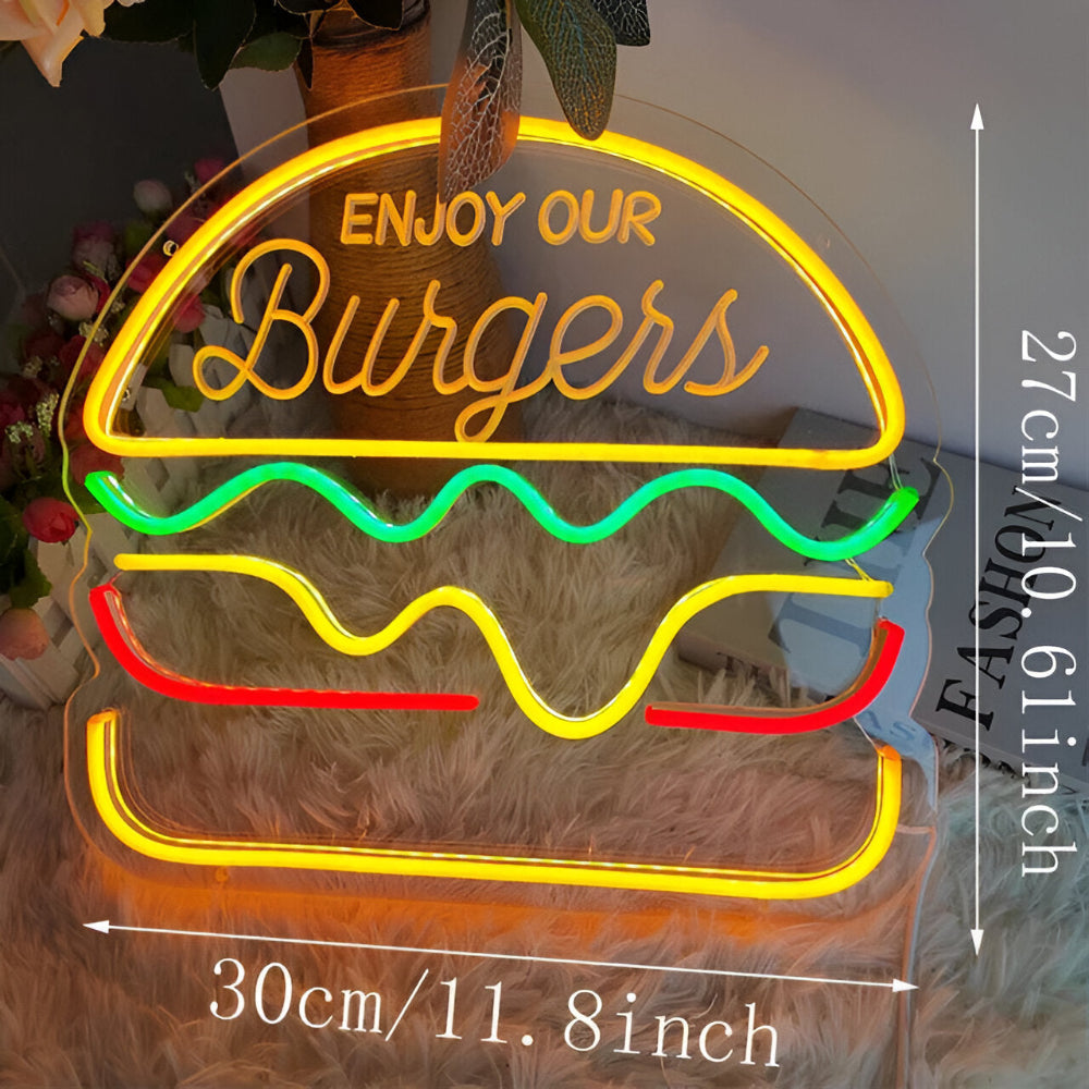 Neonskilt LED fastfood – farverigt skilt til bar og restaurant