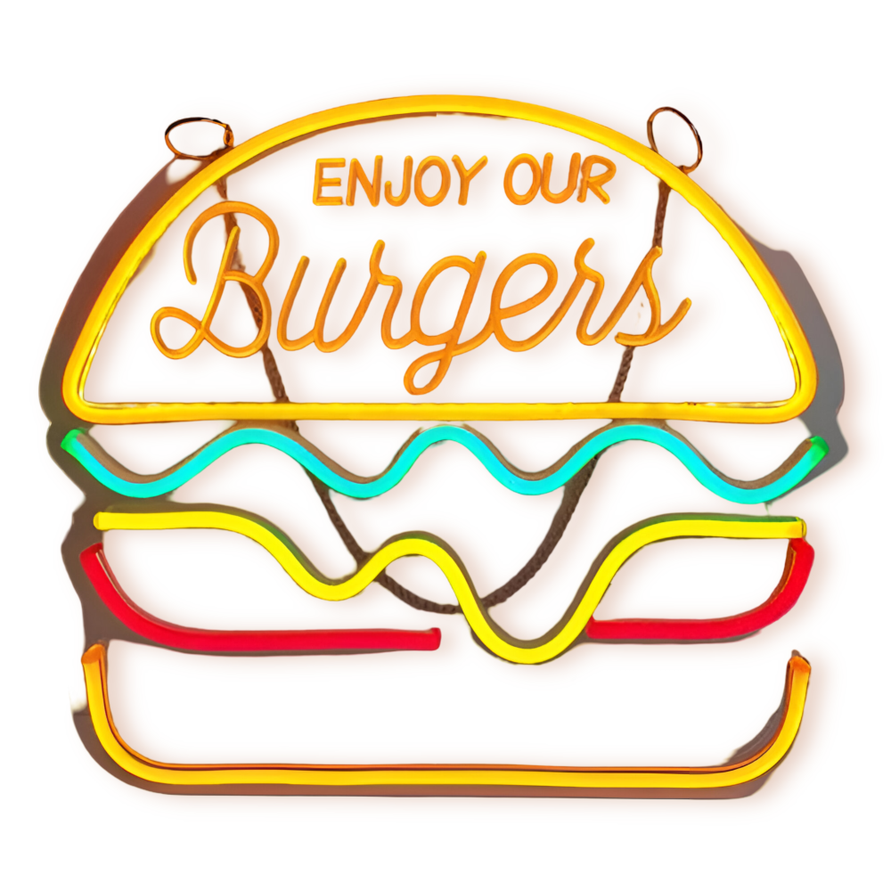 Neonskilt LED fastfood – farverigt skilt til bar og restaurant