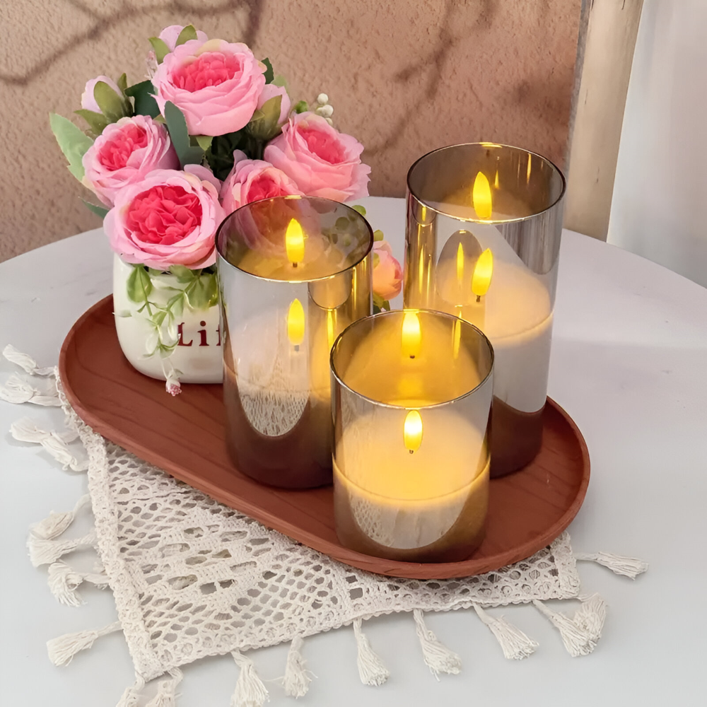 LED stearinlys med 3D design – flammesikre lys med fjernbetjening