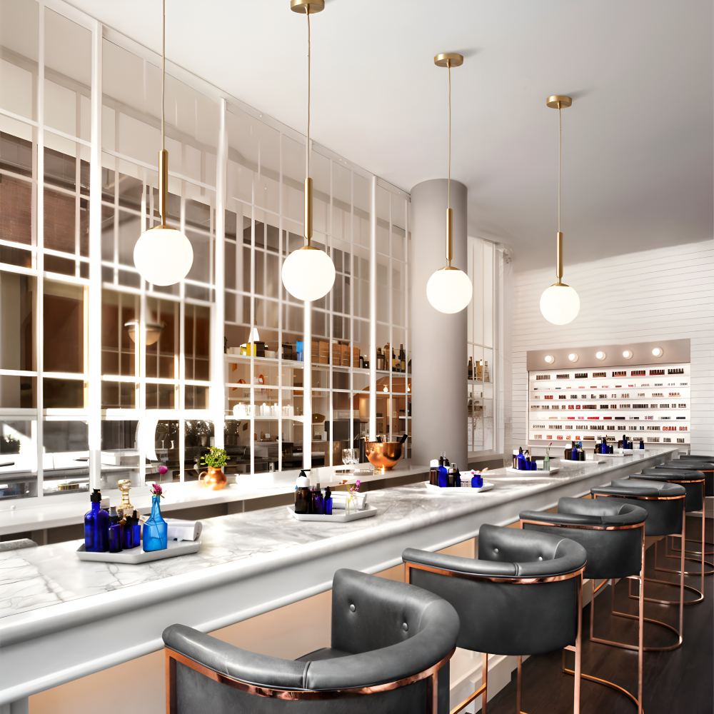 Hvid glas pendellampe – moderne nordisk design med blødt lys