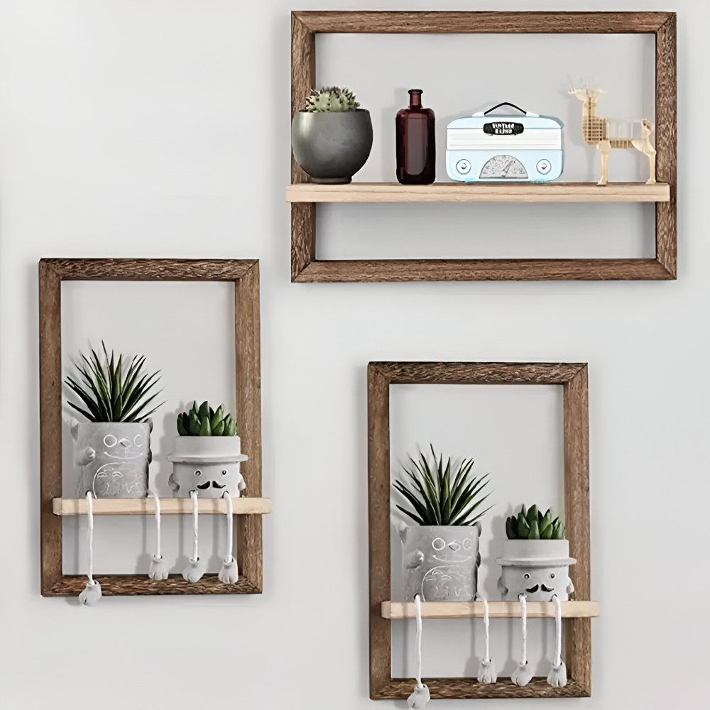FormaLine Hylde – Moderne Geometrisk Træhylde i Flydende Design