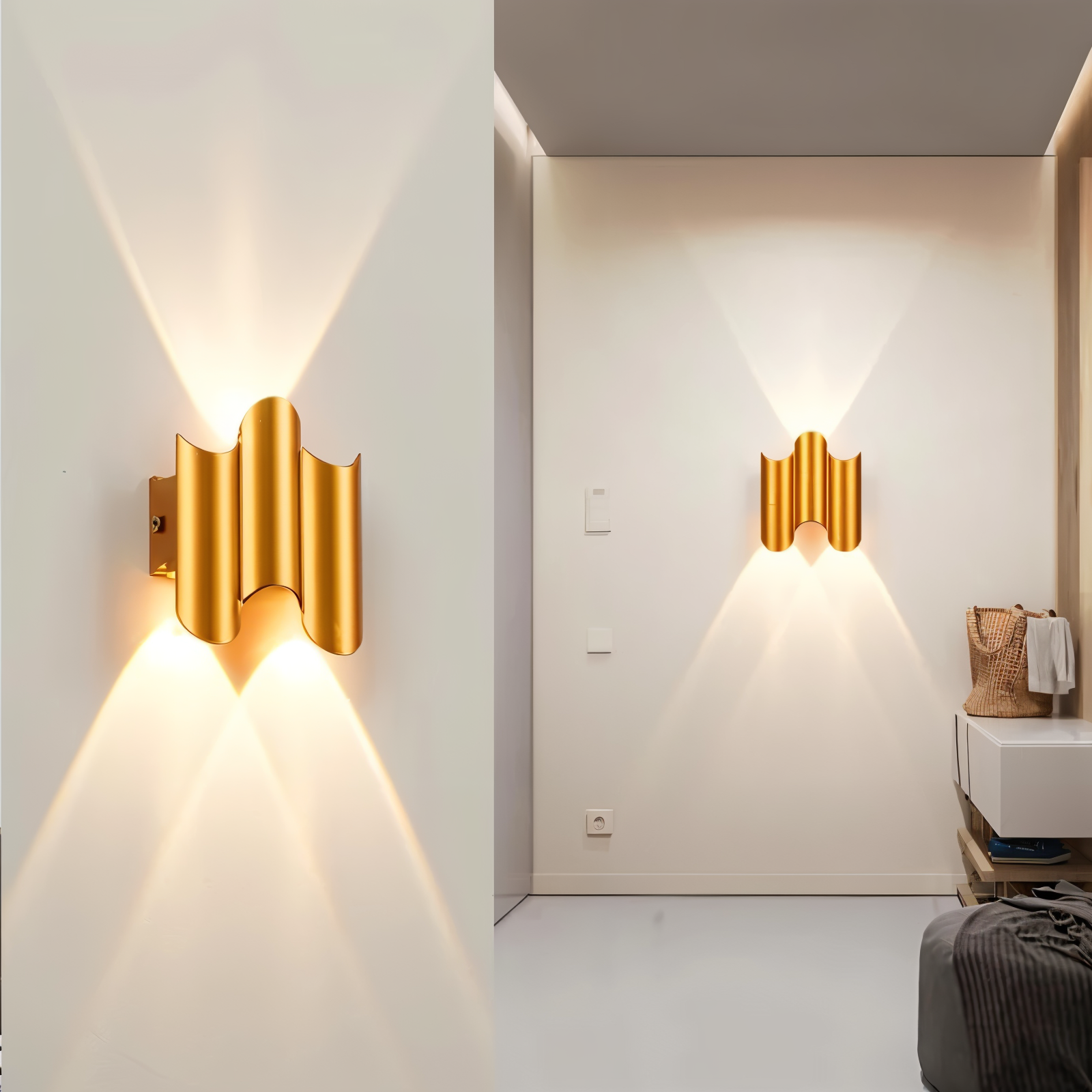 Noctera – Sort & Guld Væglampe i Moderne LED-design