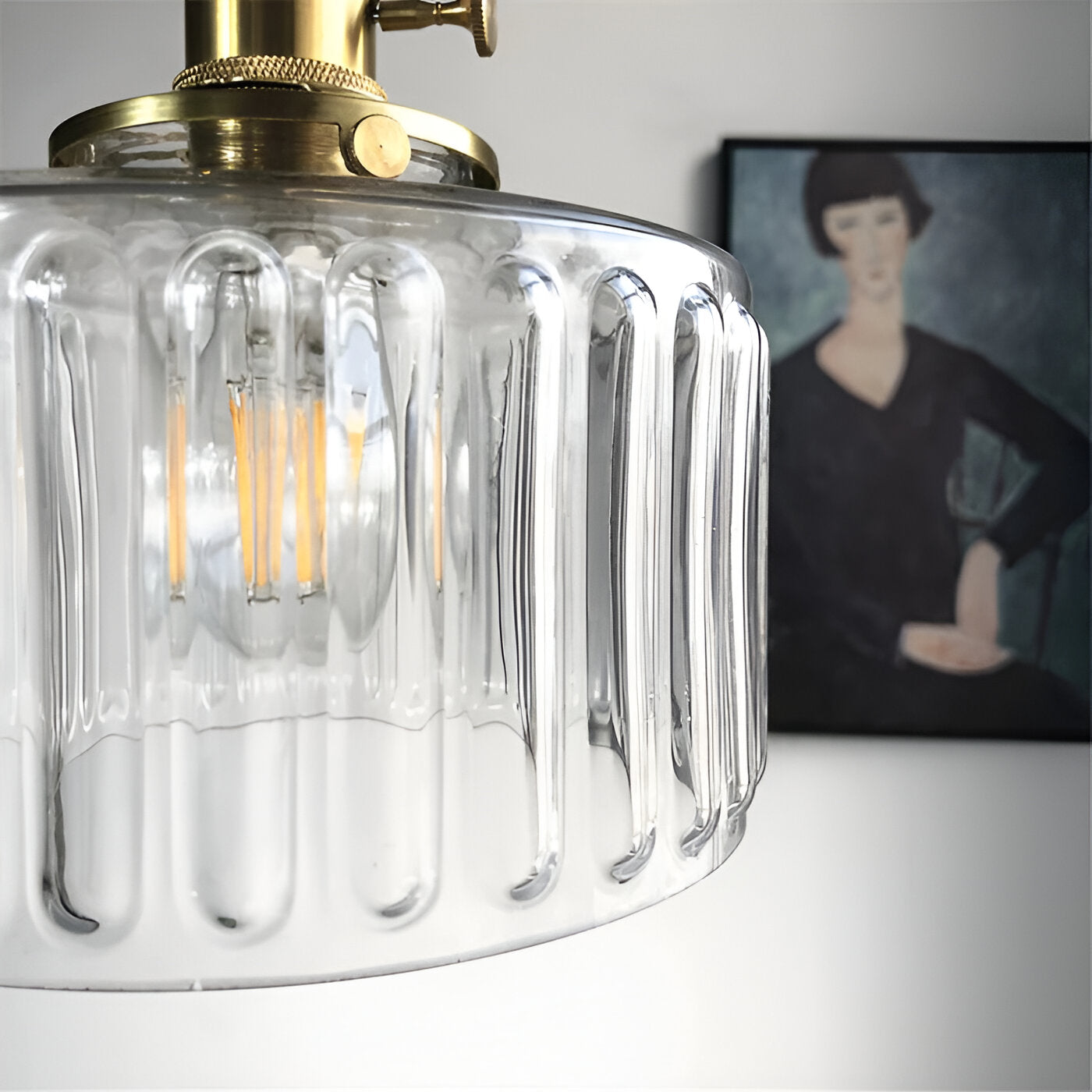 Verluna – Vintage Grøn Pendellampe i Cylindrisk Glasdesign