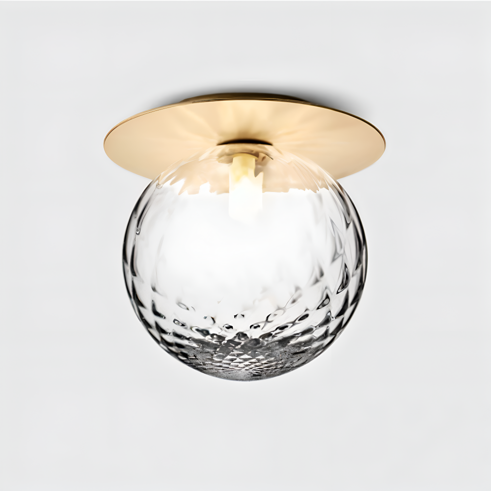 Elegant loftlampe med matteret eller klar glaskugle
