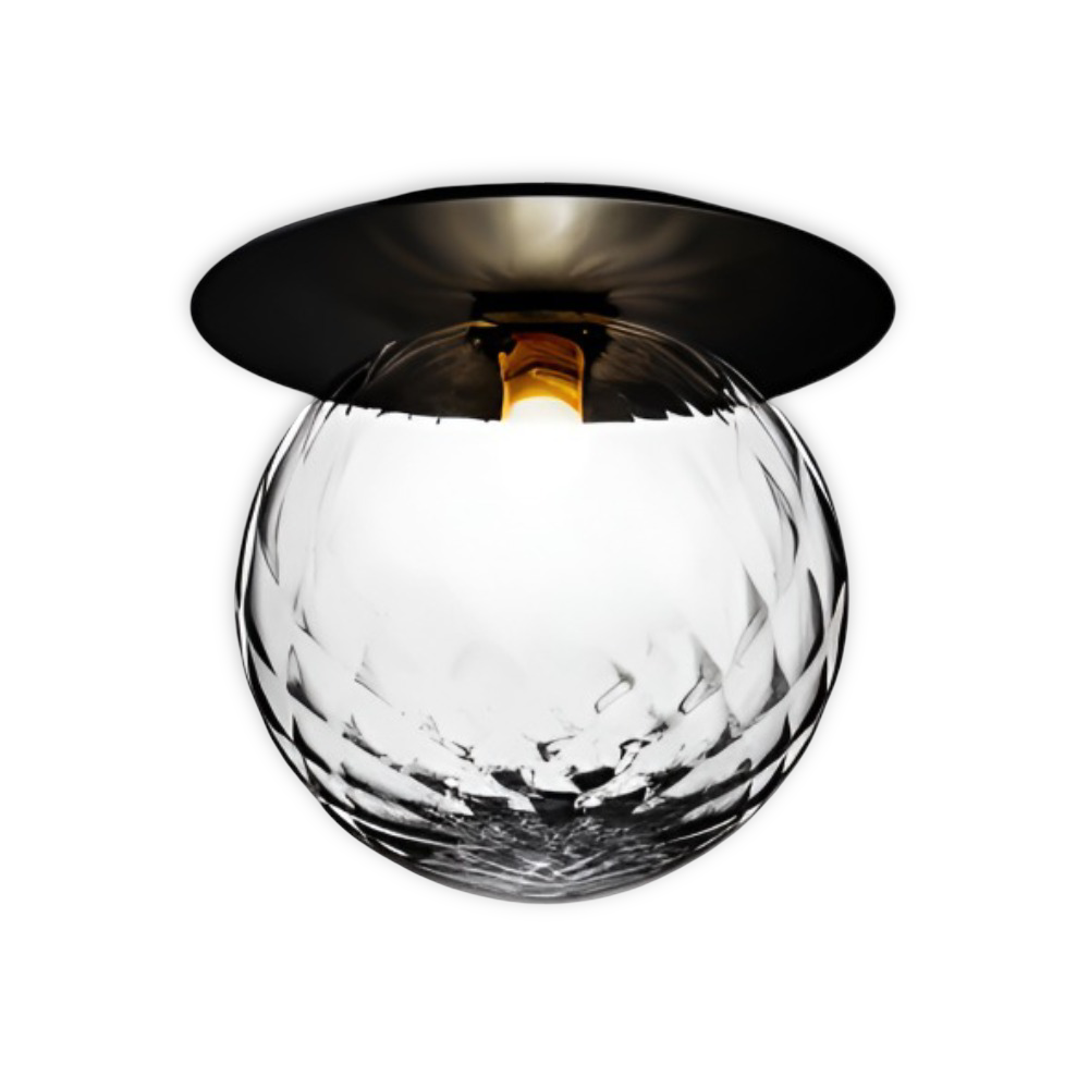 Elegant loftlampe med matteret eller klar glaskugle