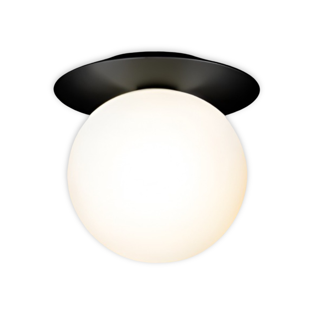 Elegant loftlampe med matteret eller klar glaskugle