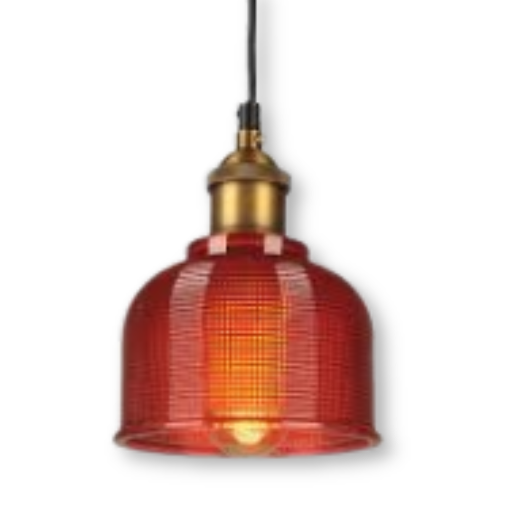 Retro farvet glas loftlampe i moderne design