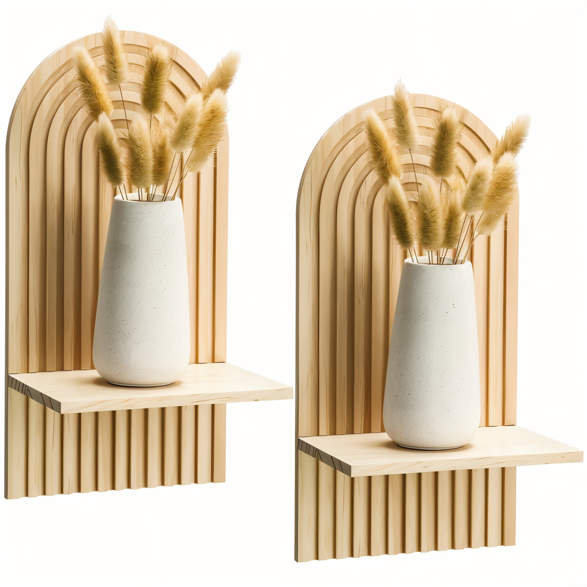 ArcLinea Hylde – Minimalistisk Boho Træhylde i Skandinavisk Stil