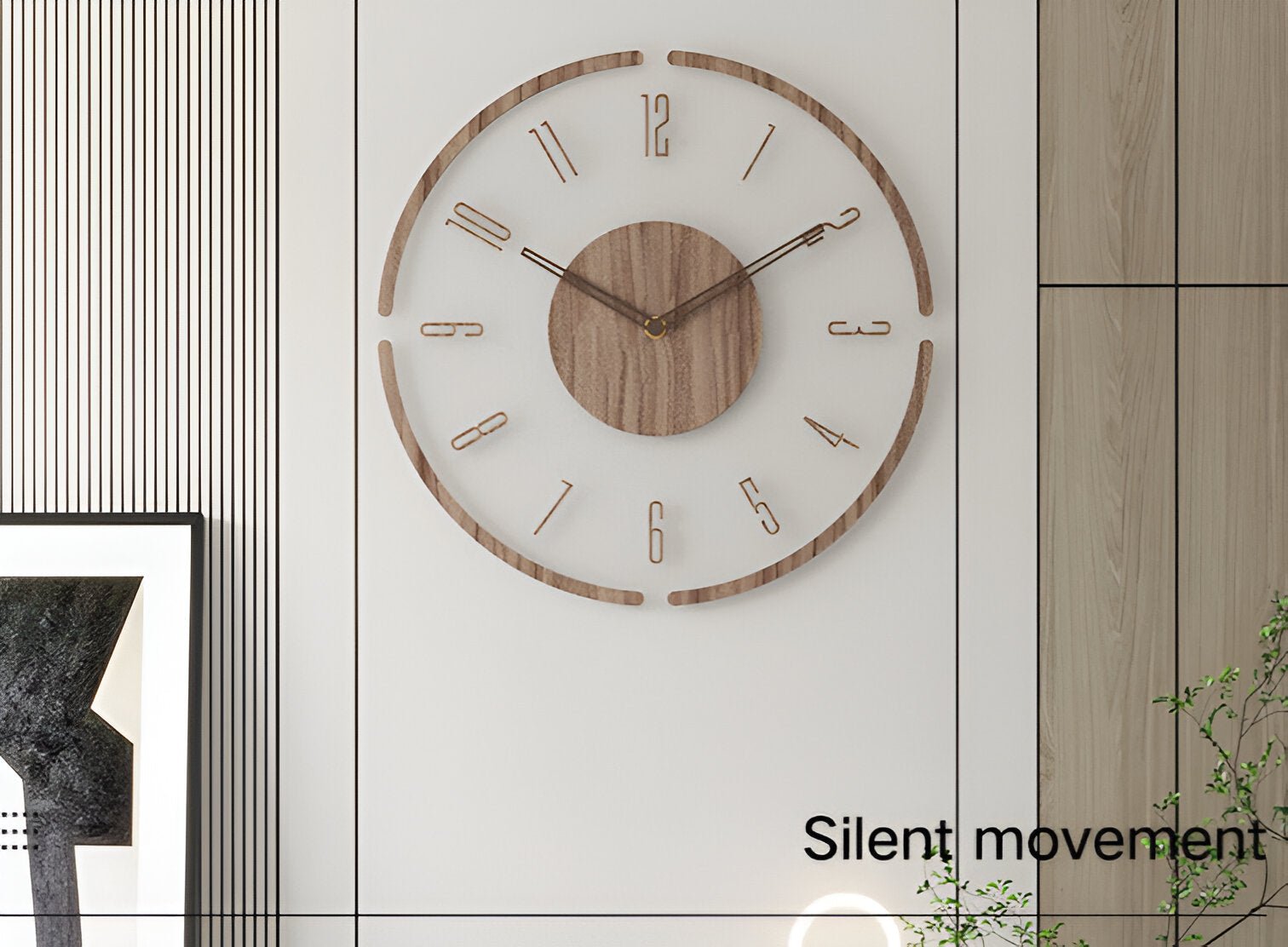 SilentView – Transparent Vægur i Akryl & Træ