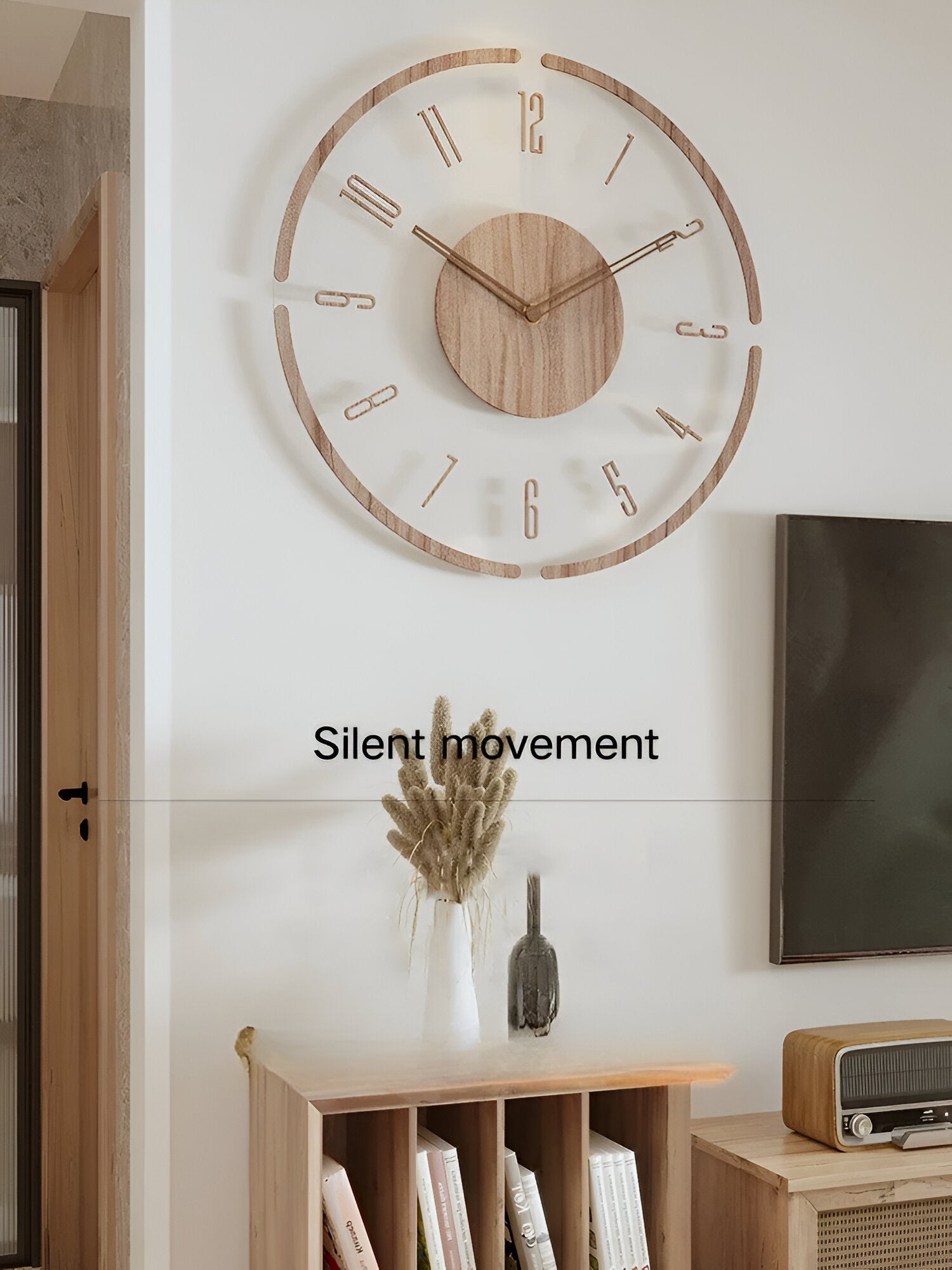 SilentView – Transparent Vægur i Akryl & Træ